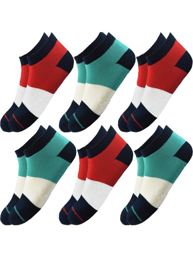hicode Blended Men's Colorblock Multicolor Ankle Length Socks ( Pack of 6 ) hicode Blended Men's Colorblock Multicolor Ankle Length Socks ( Pack of 6 )