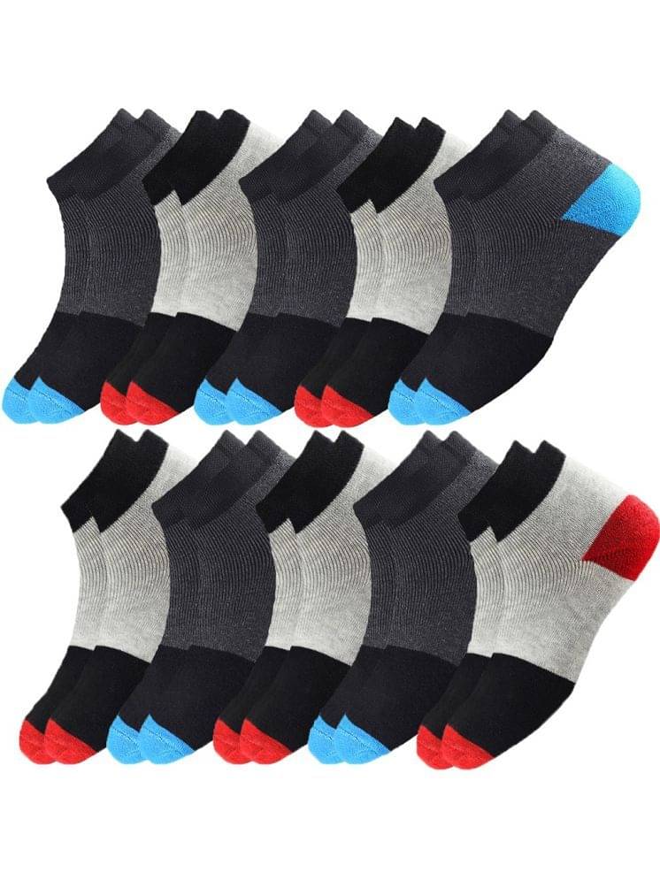 hicode Blended Men's Colorblock Multicolor Ankle Length Socks ( Pack of 10 ) hicode Blended Men's Colorblock Multicolor Ankle Length Socks ( Pack of 10 )