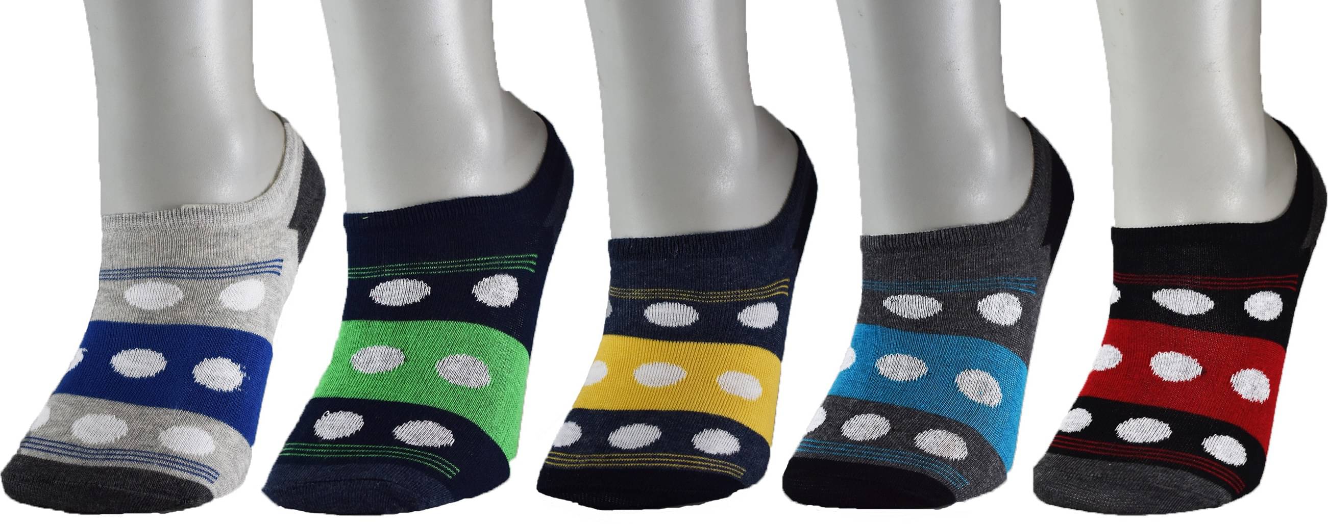 hicode Blended Men's Dots Multicolor Low Cut Socks ( Pack of 5 ) hicode Blended Men's Dots Multicolor Low Cut Socks ( Pack of 5 )
