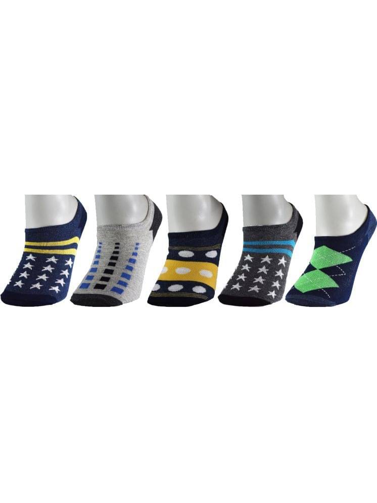 hicode Blended Men's Printed Multicolor Low Cut Socks ( Pack of 5 ) hicode Blended Men's Printed Multicolor Low Cut Socks ( Pack of 5 )
