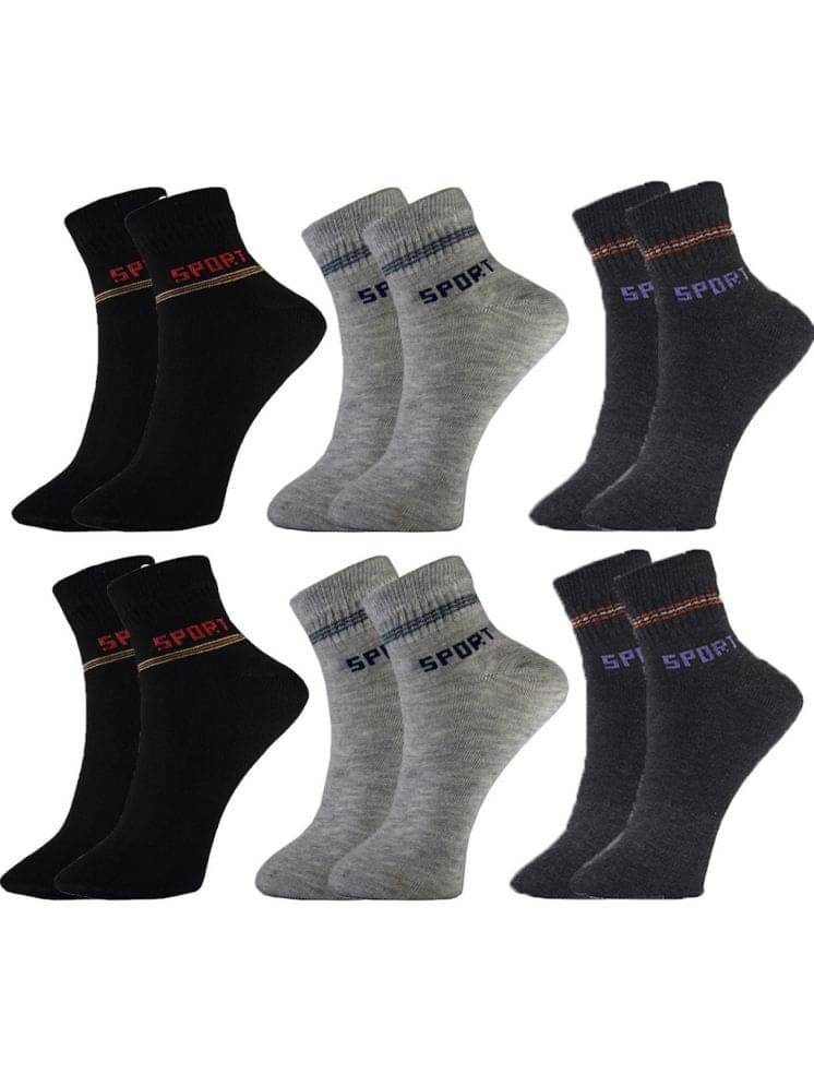     			hicode Blended Men's Printed Multicolor Ankle Length Socks ( Pack of 6 )