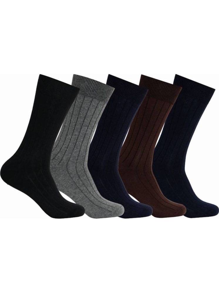 hicode Blended Men's Solid Multicolor Mid Length Socks ( Pack of 5 ) hicode Blended Men's Solid Multicolor Mid Length Socks ( Pack of 5 )