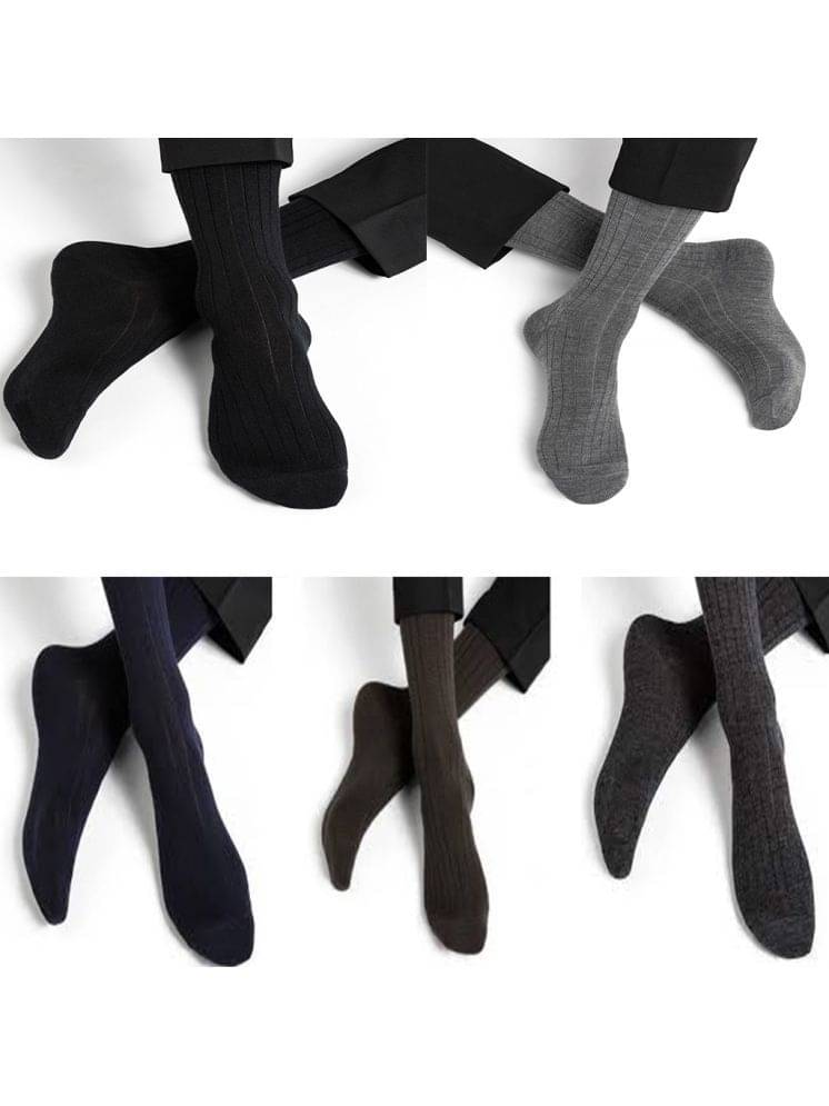 hicode Blended Men's Solid Multicolor Mid Length Socks ( Pack of 5 ) hicode Blended Men's Solid Multicolor Mid Length Socks ( Pack of 5 )