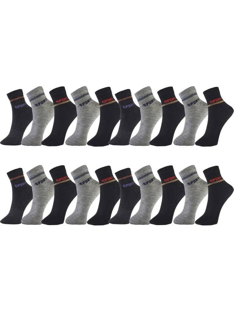 hicode Blended Men's Solid Multicolor Ankle Length Socks ( Pack of 10 ) hicode Blended Men's Solid Multicolor Ankle Length Socks ( Pack of 10 )