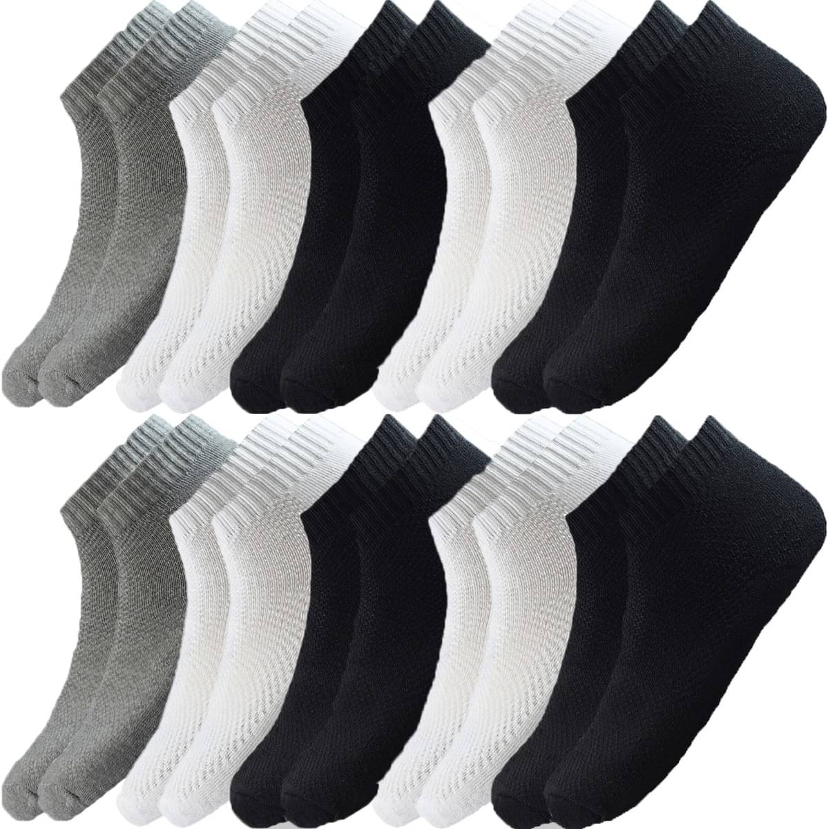 hicode Blended Men's Solid Multicolor Ankle Length Socks ( Pack of 10 ) hicode Blended Men's Solid Multicolor Ankle Length Socks ( Pack of 10 )