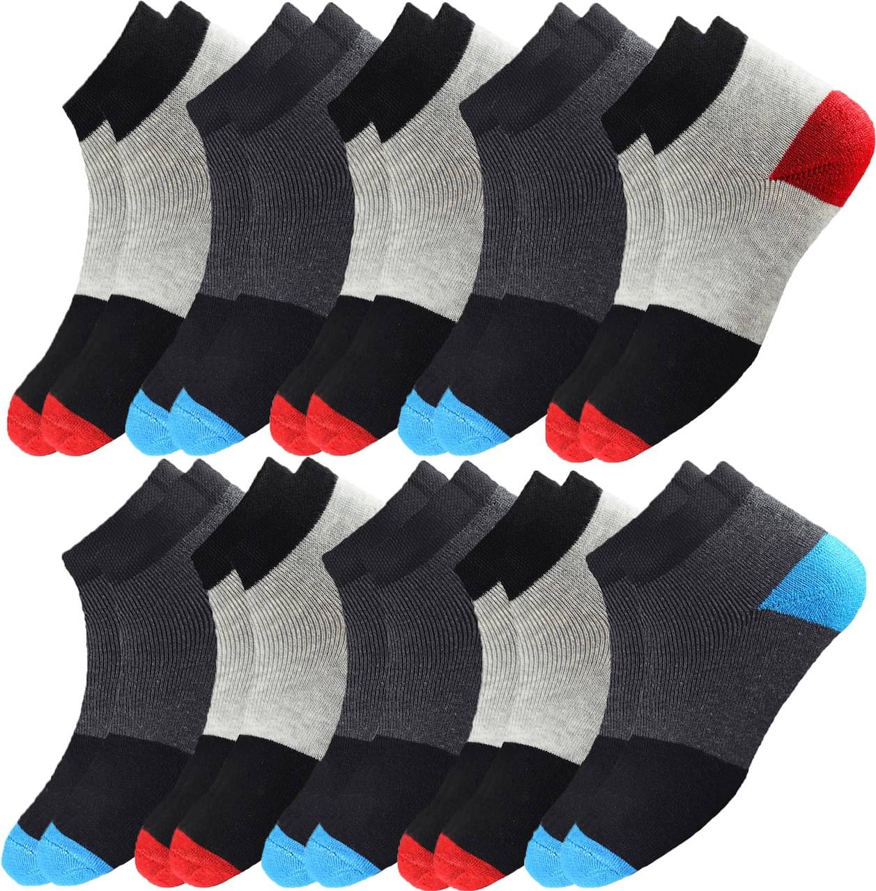 hicode Cotton Men's Self Design Multicolor Ankle Length Socks ( Pack of 10 ) hicode Cotton Men's Self Design Multicolor Ankle Length Socks ( Pack of 10 )