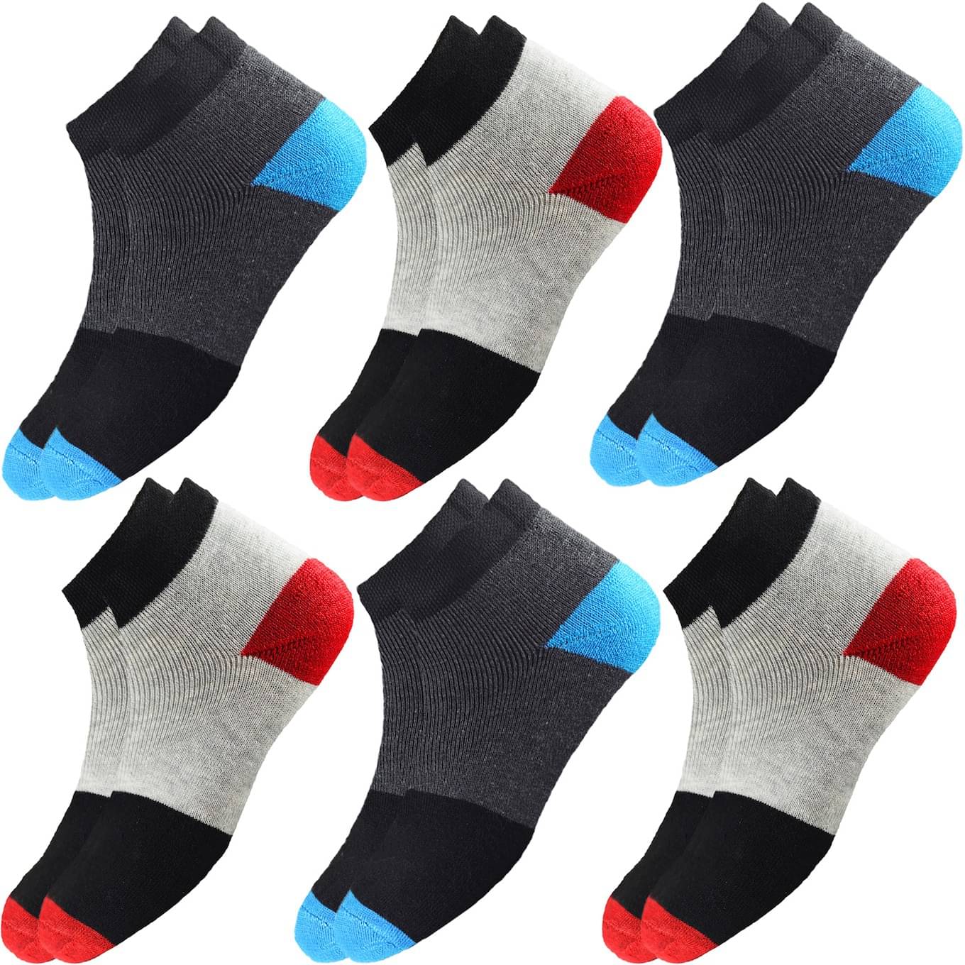 hicode Cotton Men's Self Design Multicolor Ankle Length Socks ( Pack of 6 ) hicode Cotton Men's Self Design Multicolor Ankle Length Socks ( Pack of 6 )