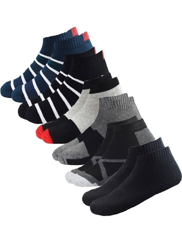 hicode Cotton Men's Striped Multicolor Ankle Length Socks ( Pack of 6 ) hicode Cotton Men's Striped Multicolor Ankle Length Socks ( Pack of 6 )