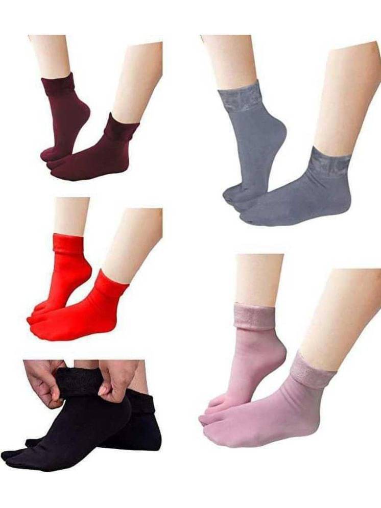     			hicode Woollen Men's Textured Multicolor Ankle Length Socks ( Pack of 5 )