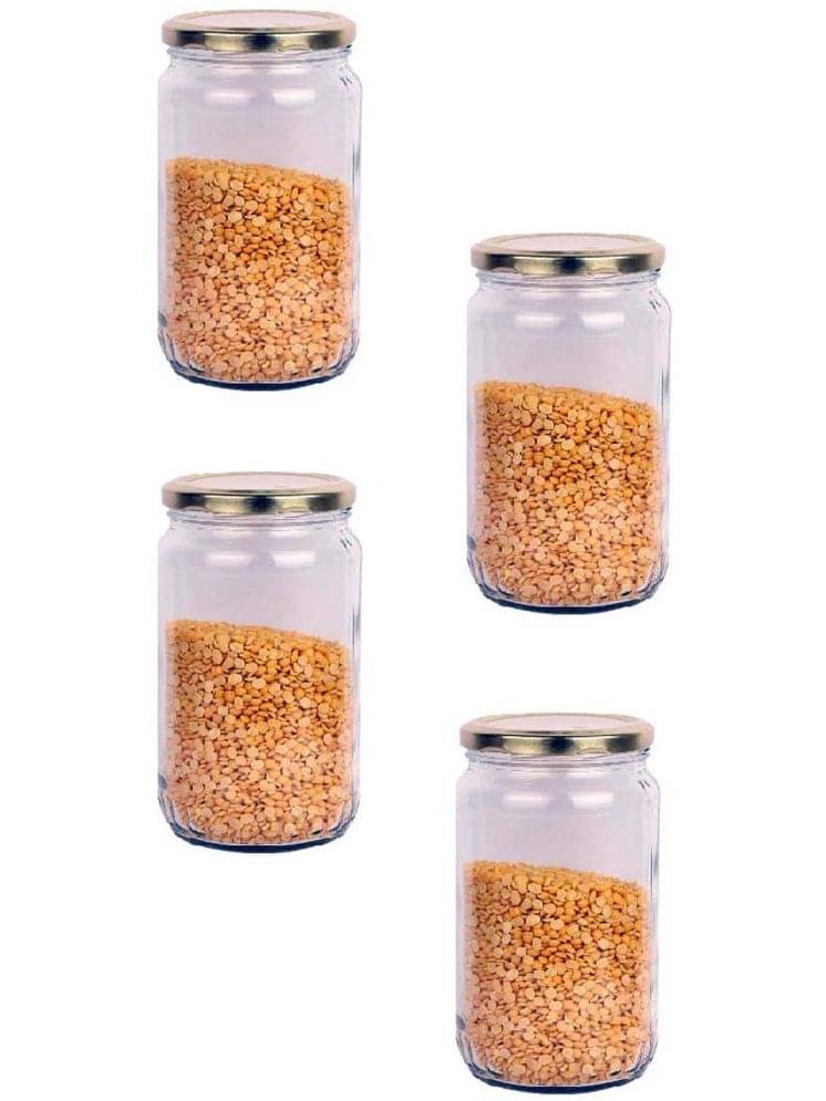     			1st Time Glass Container Jar Glass Transparent Utility Container ( Set of 4 )