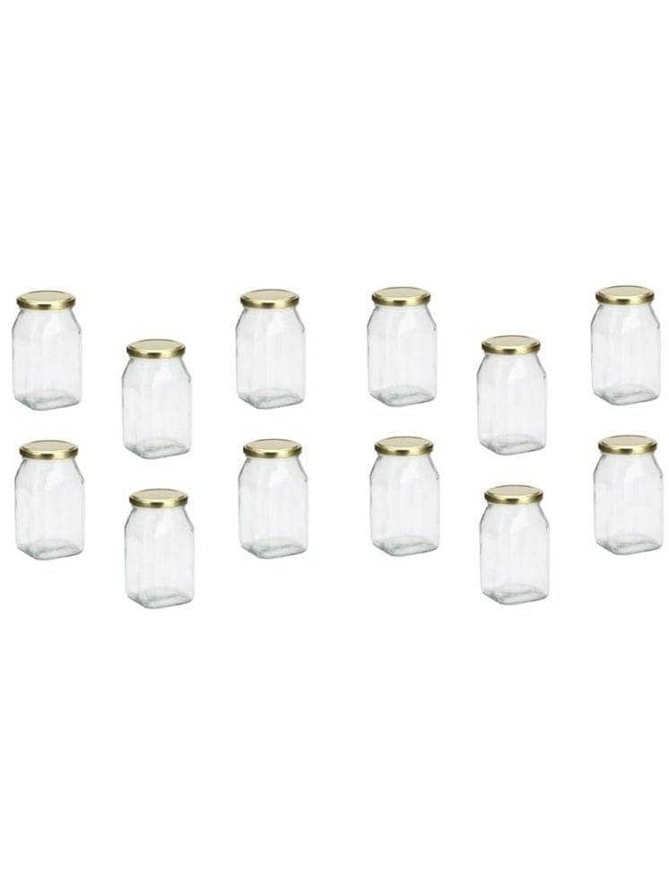     			1st Time Glass Container Jar Glass Transparent Utility Container ( Set of 12 )