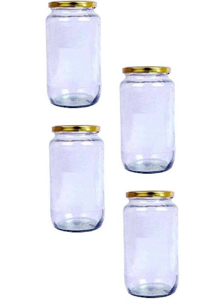 1st Time Glass Container Jar Glass Transparent Utility Container ( Set of 4 ) 1st Time Glass Container Jar Glass Transparent Utility Container ( Set of 4 )