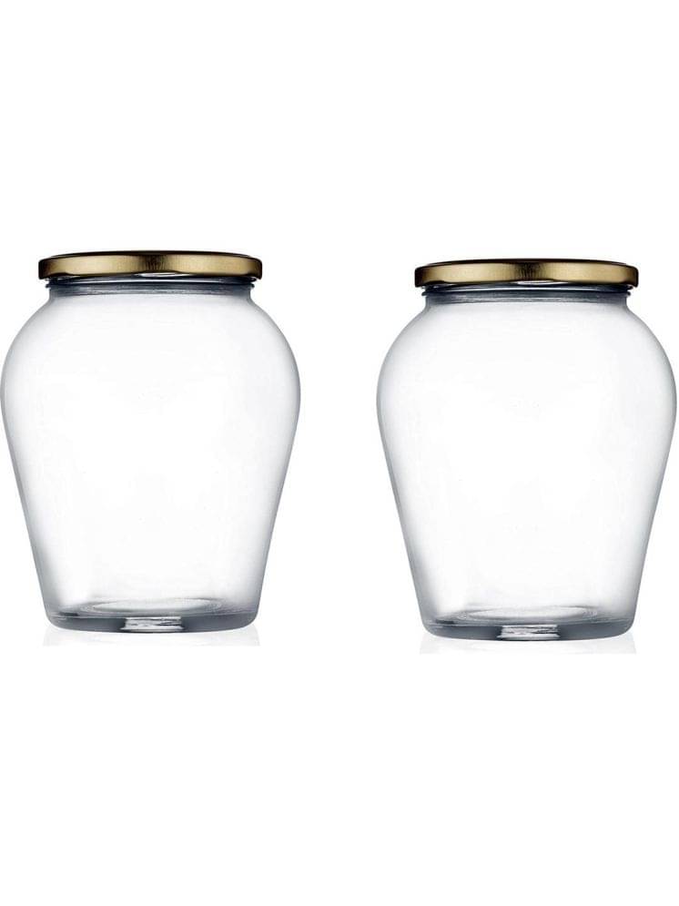1st Time Glass Container Jar Glass Transparent Cookie Container ( Set of 2 ) 1st Time Glass Container Jar Glass Transparent Cookie Container ( Set of 2 )