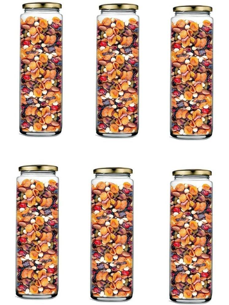 1st Time Glass Container Jar Glass Transparent Cookie Container ( Set of 6 ) 1st Time Glass Container Jar Glass Transparent Cookie Container ( Set of 6 )