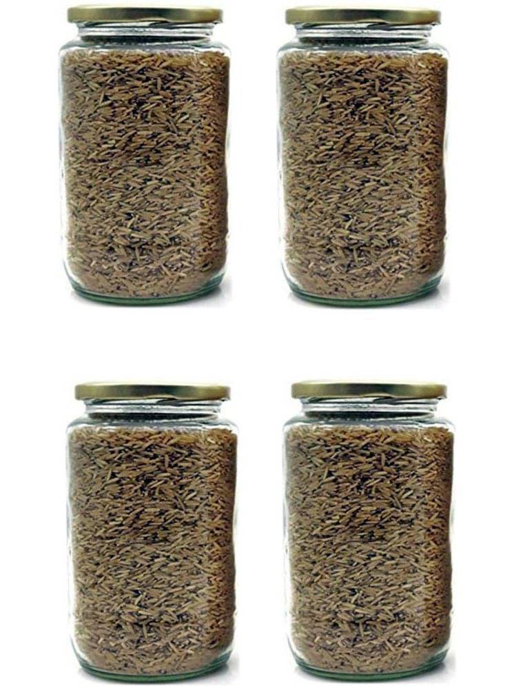     			1st Time Glass Container Jar Glass Transparent Cookie Container ( Set of 4 )