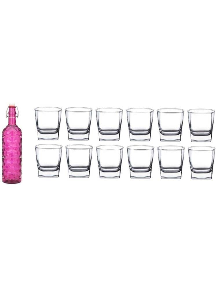 1st Time Glass Serving Set with Bottle Pink Glass Fridge Water Bottle 200 mL ( Set of 13 ) 1st Time Glass Serving Set with Bottle Pink Glass Fridge Water Bottle 200 mL ( Set of 13 )