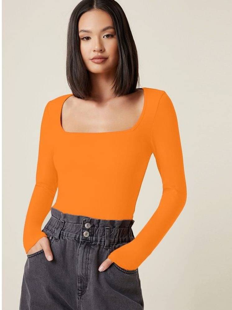Aahwan Women's Polyester Regular Top ( Orange ) Aahwan Women's Polyester Regular Top ( Orange )