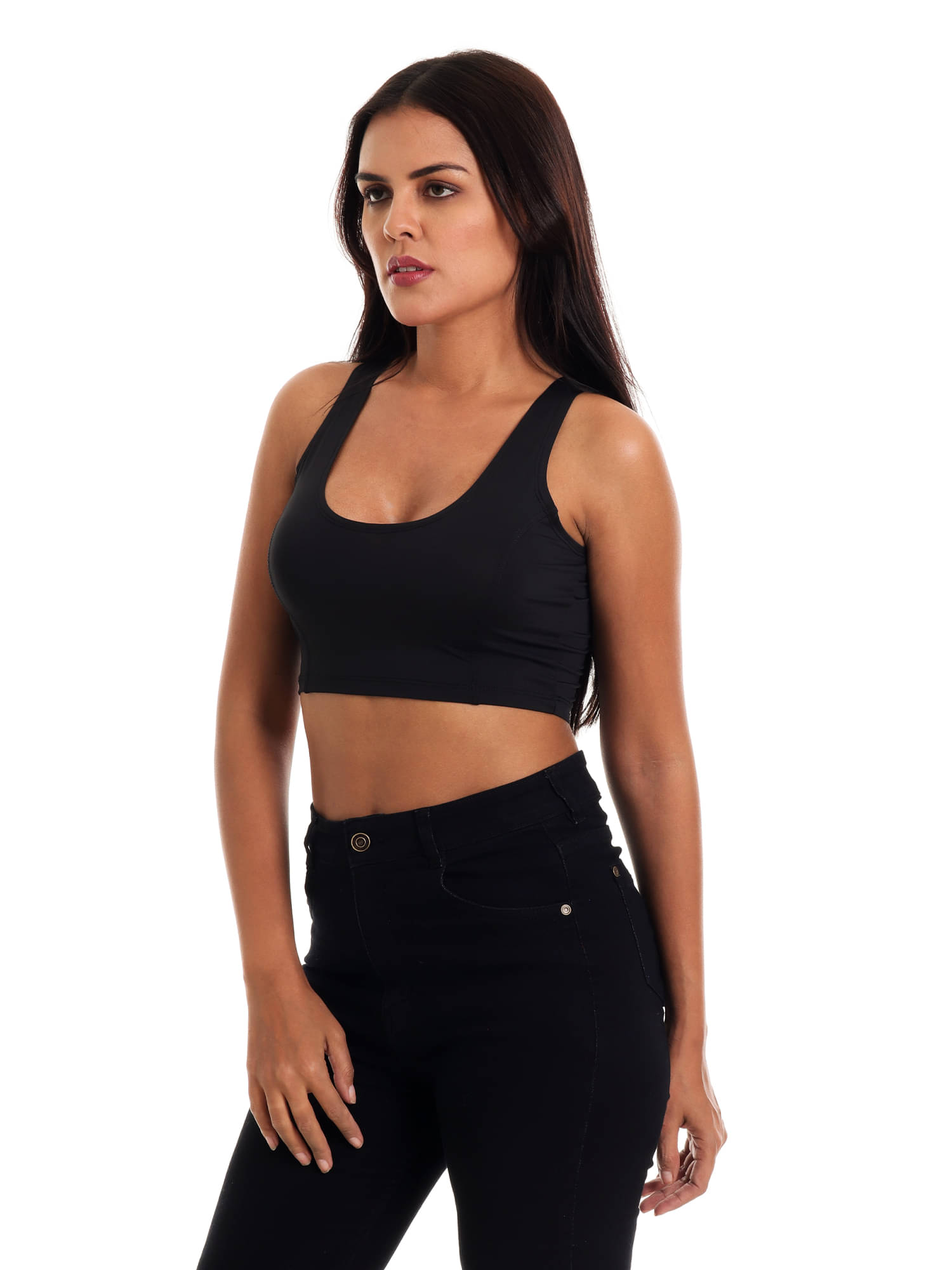 Aura Glam Women Lycra Solid Regular Fit U-Neck T-Shirt ( Black ) Aura Glam Women Lycra Solid Regular Fit U-Neck T-Shirt ( Black )