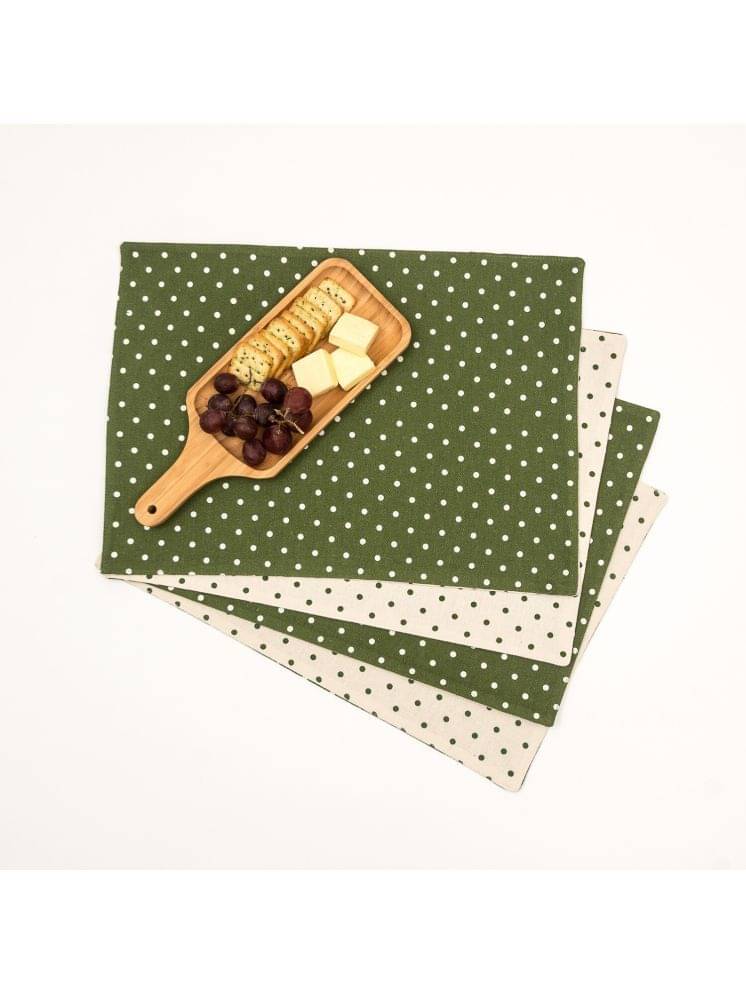    			BBM Cotton Polka Dots Rectangle Table Mats ( 48 cm x 33 cm ) Pack of 4 - Assorted