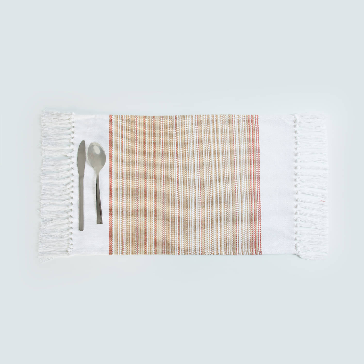     			BBM Cotton Textured Rectangle Table Mats ( 48 cm x 33 cm ) Pack of 4 - Beige