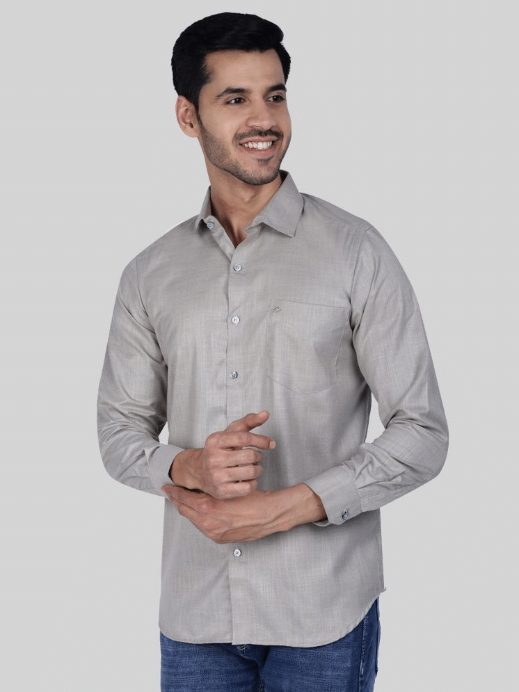 Comey Cotton Blend Regular Fit Full Sleeves Men's Formal Shirt - Khaki ( Pack of 1 )