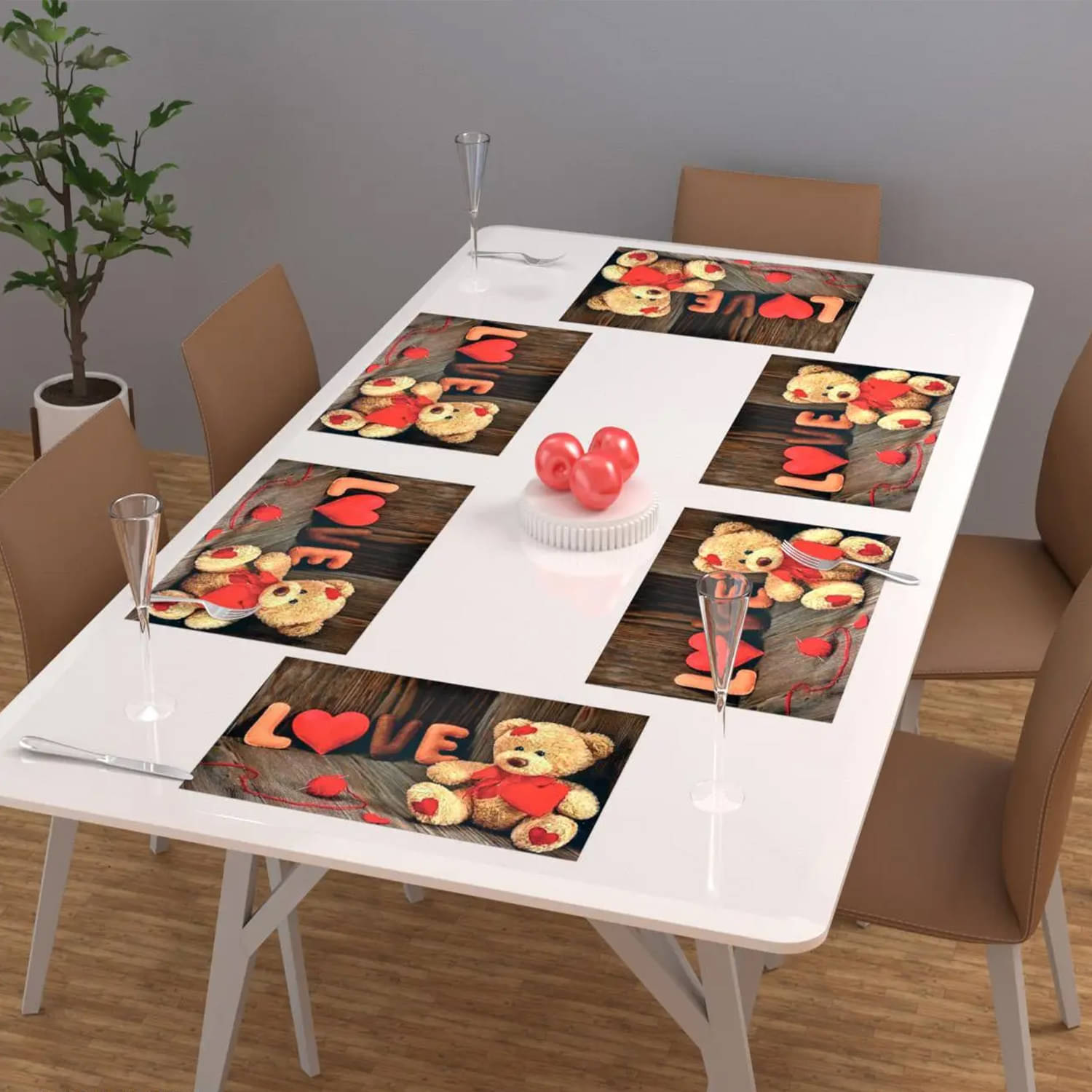 Crosmo PVC Abstract Printed Table Mats ( 45 cm x 30 cm ) Pack of 6 - Brown Crosmo PVC Abstract Printed Table Mats ( 45 cm x 30 cm ) Pack of 6 - Brown