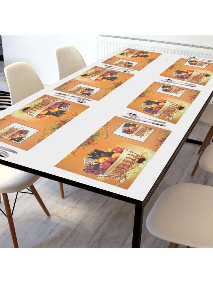 Crosmo PVC Abstract Printed Table Mats ( 45 cm x 30 cm ) Pack of 6 - Yellow Crosmo PVC Abstract Printed Table Mats ( 45 cm x 30 cm ) Pack of 6 - Yellow