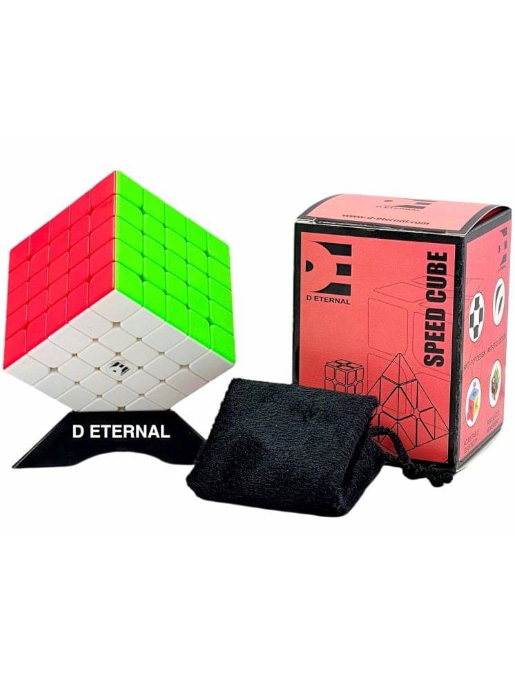 D ETERNAL 5x5 Stickerless Cube Beginner Speedcube for Kids & Adults with Cube Stand and Protecting Pouch Bag Cube Combo Set (5x5+Stand+Bag) D ETERNAL 5x5 Stickerless Cube Beginner Speedcube for Kids & Adults with Cube Stand and Protecting Pouch Bag Cube Combo Set (5x5+Stand+Bag)