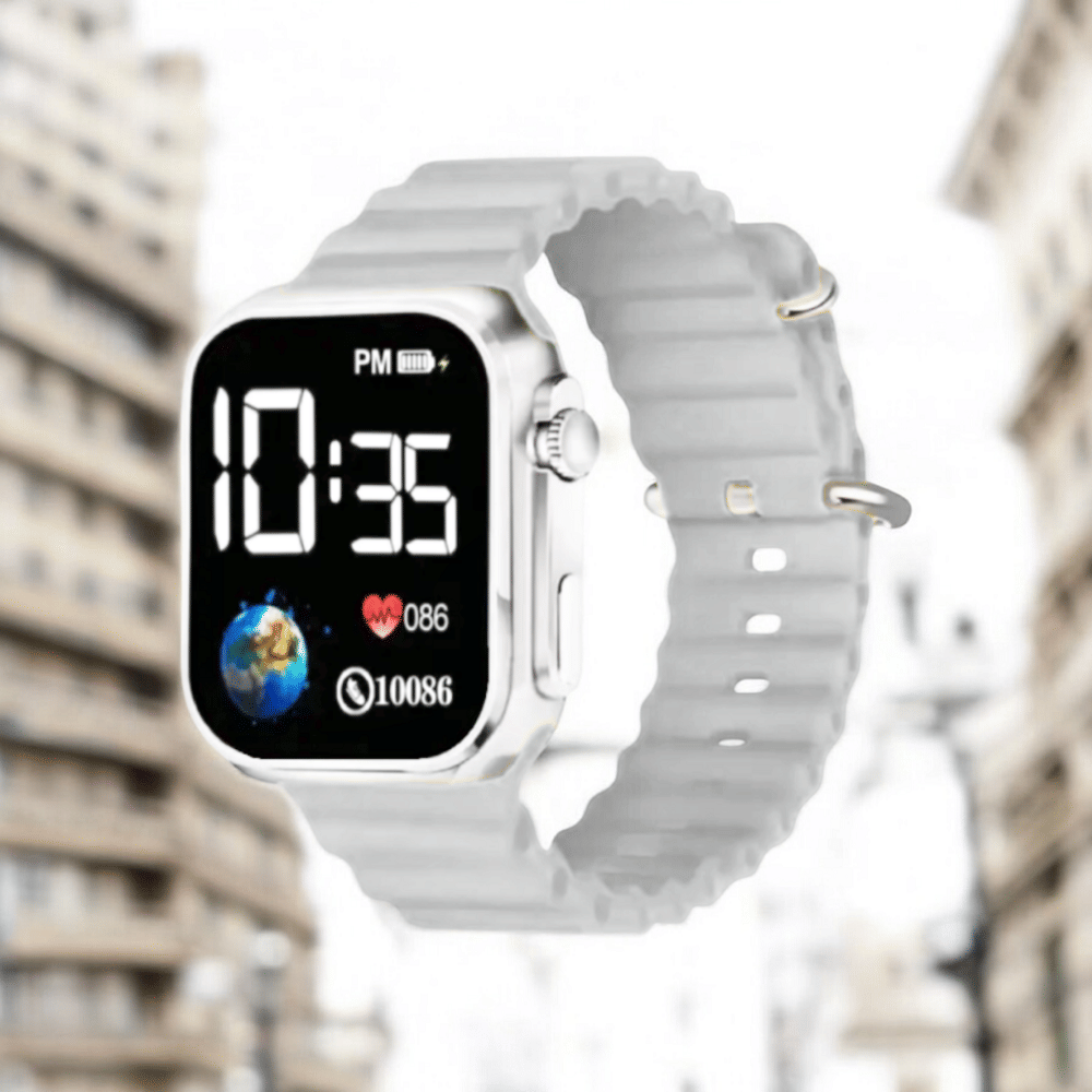     			DECLASSE Light Grey Silicon Digital Men's Watch