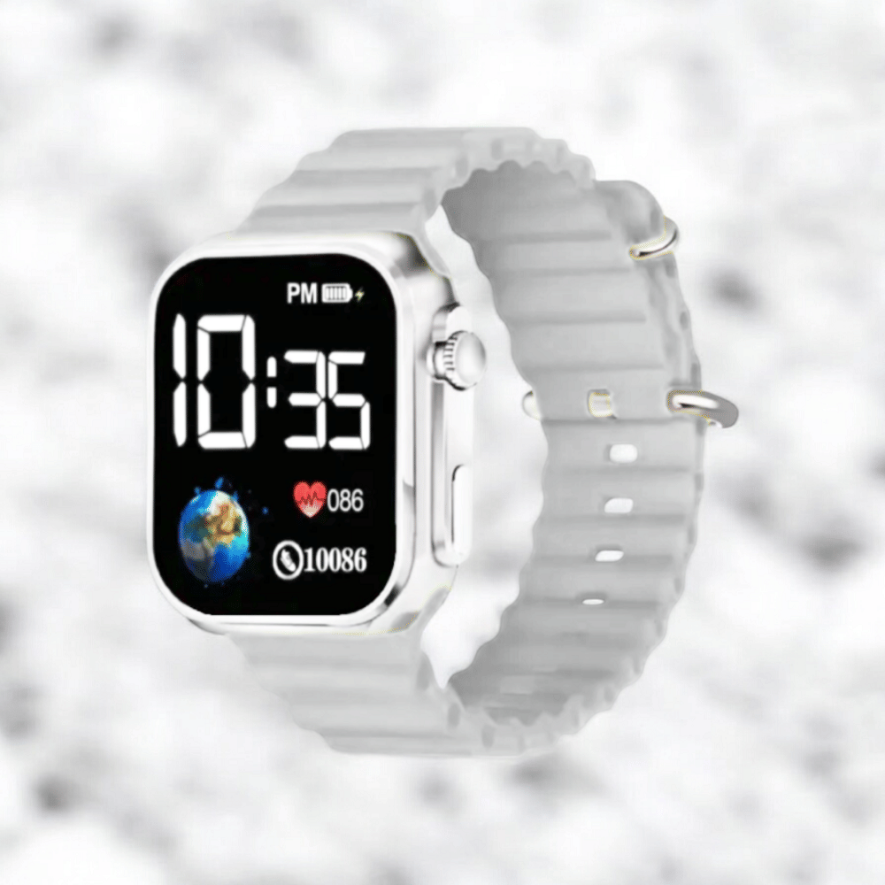     			DECLASSE Light Grey Silicon Digital Womens Watch