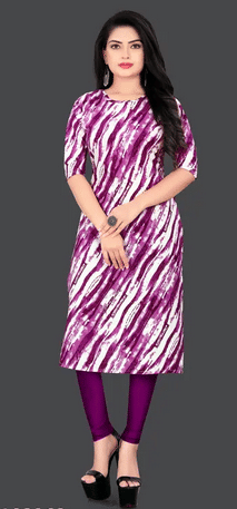     			DESIGNER DREAM Crepe Dyed Straight Women's Kurti - Purple ( Pack of 1 )