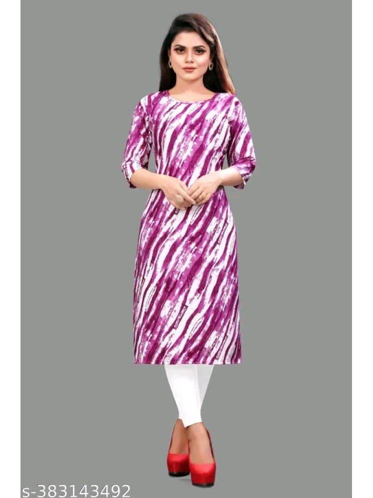 DESIGNER DREAM Crepe Printed Straight Women's Kurti - Purple ( Pack of 1 )     			DESIGNER DREAM Crepe Printed Straight Women's Kurti - Purple ( Pack of 1 )