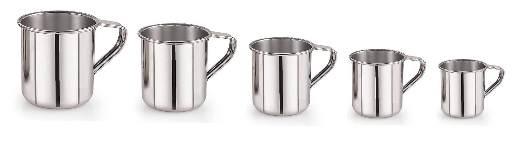     			Dynore Mug Set size: 8-12 Solid Steel Milk Mug 1100 mL ( Pack of 5 )