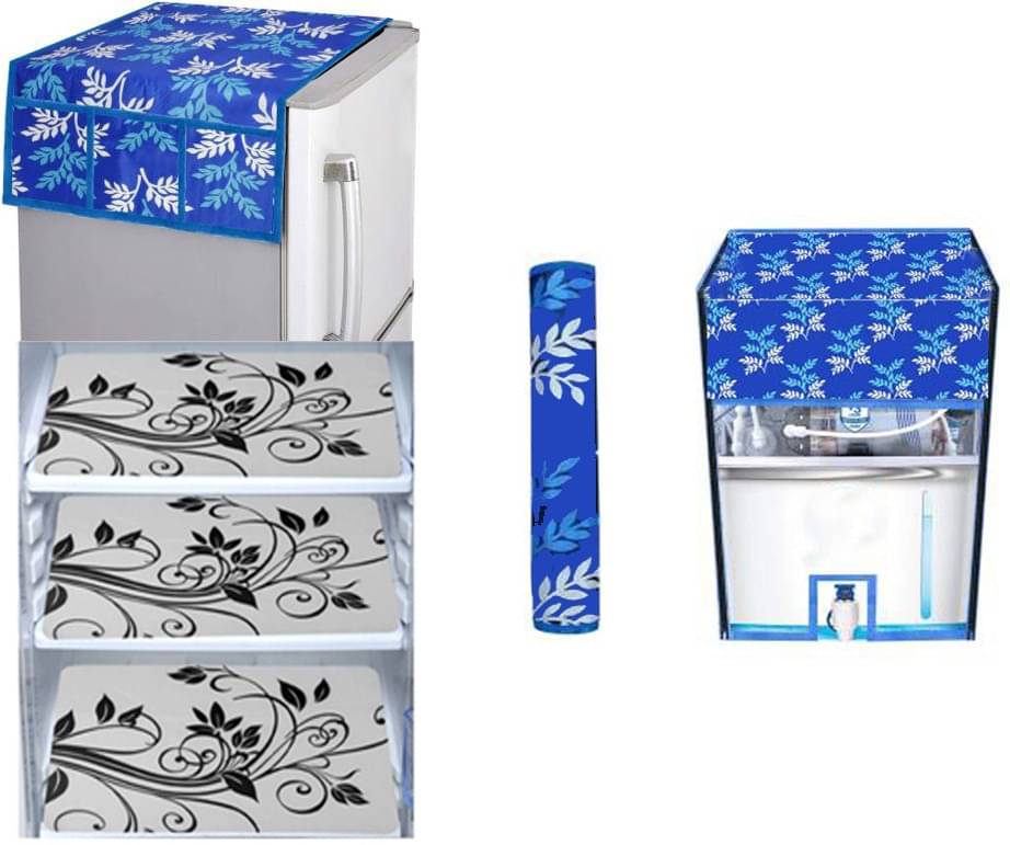 Fabolic Polyester Abstract Fridge Mat & Cover ( 97 54 ) Pack of 6 - Blue Fabolic Polyester Abstract Fridge Mat & Cover ( 97 54 ) Pack of 6 - Blue