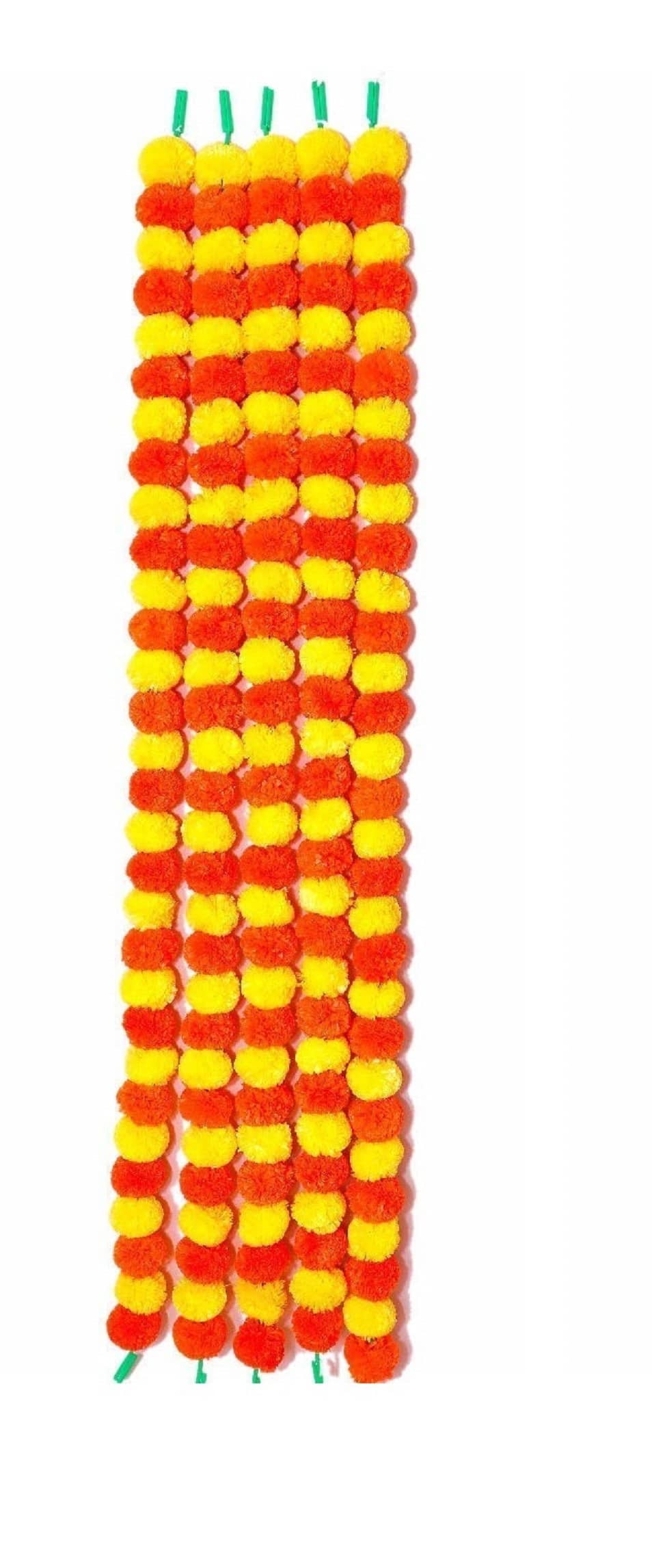 Green plant indoor - Multicolor Marigold Artificial Garland ( Pack of 5 )