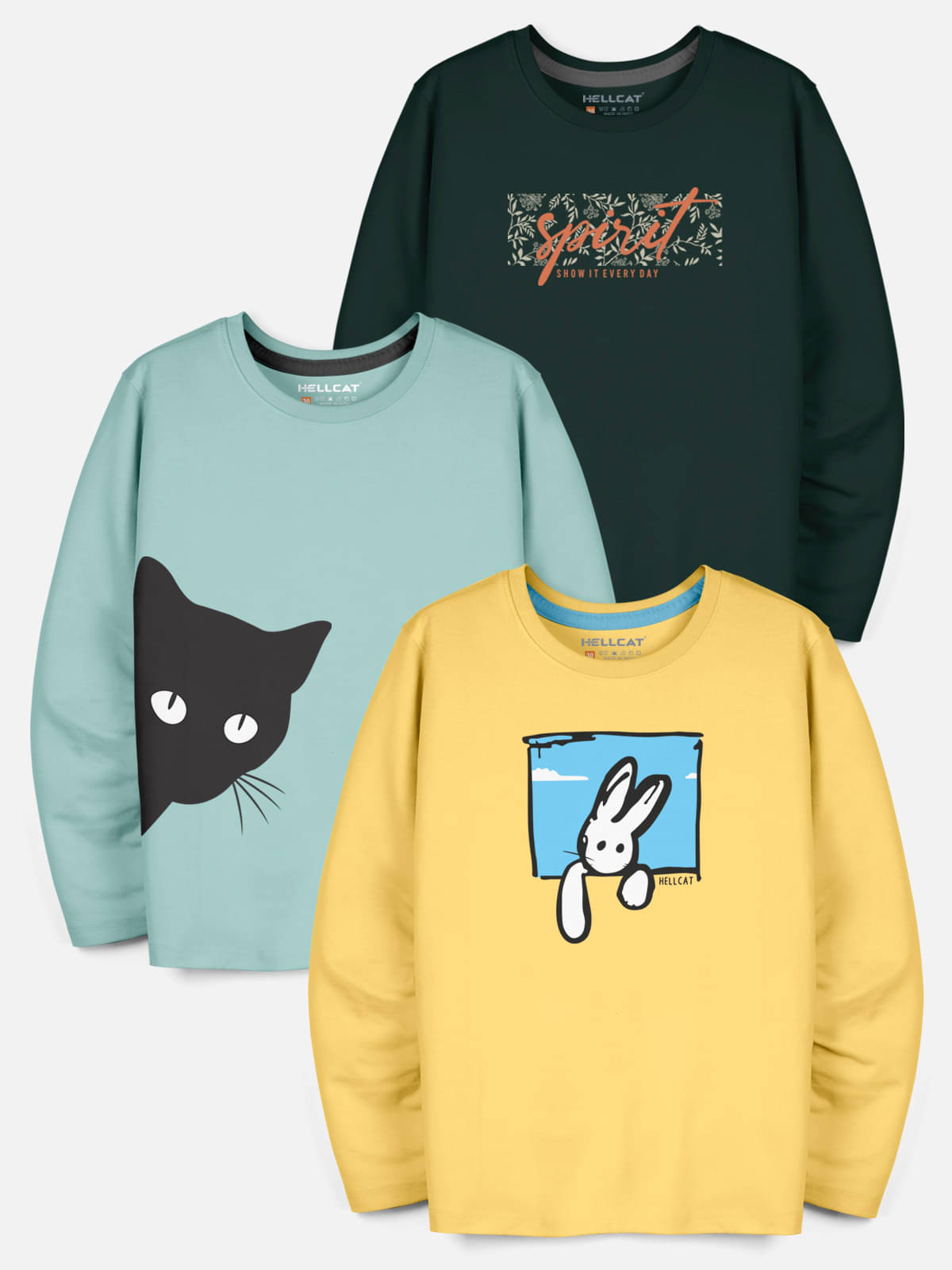     			HELLCAT Pack of 1 Boys Cotton Blend T-Shirt ( Dark Green )