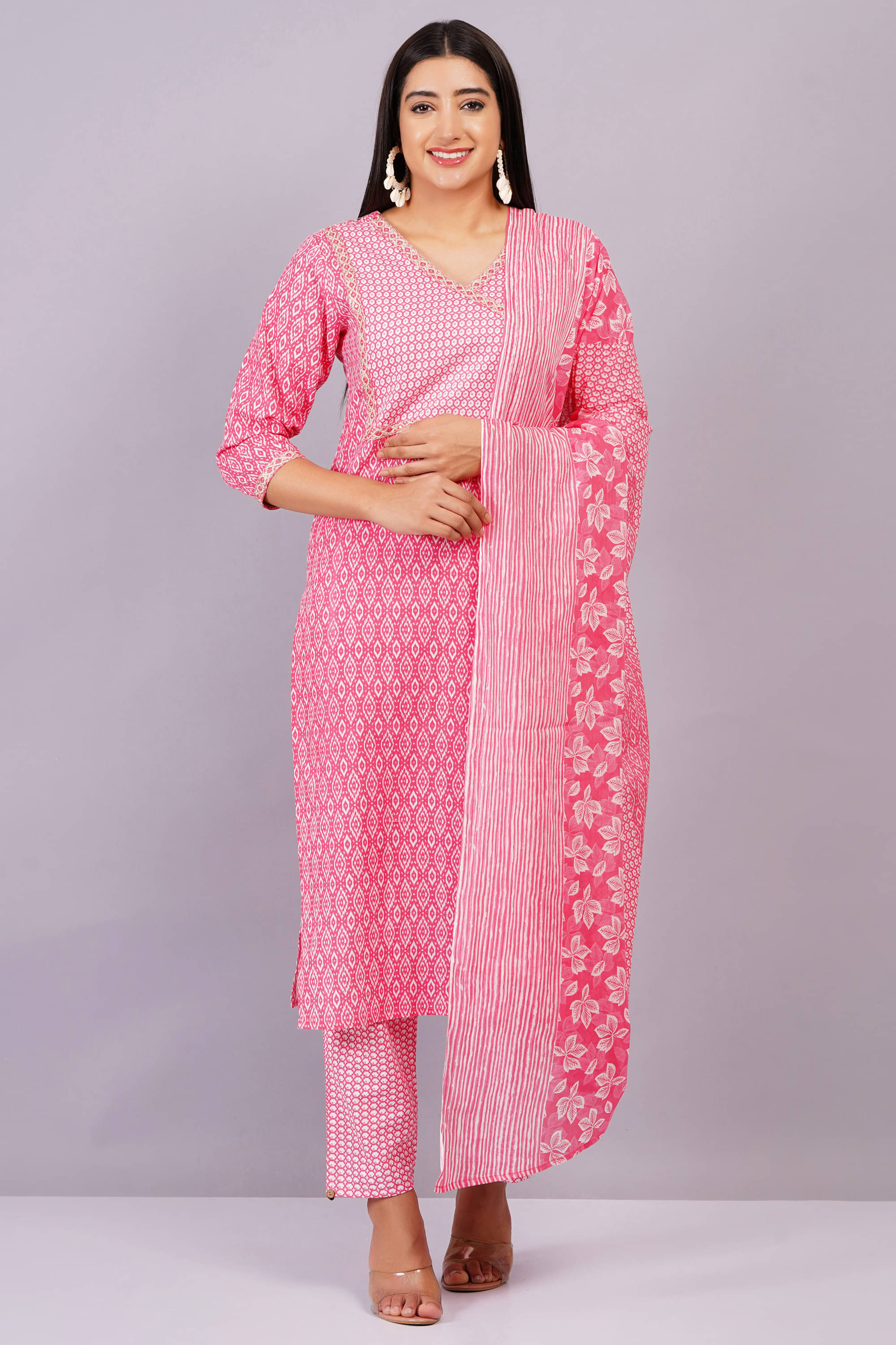 JC4U Cotton Printed Kurti With Pants Women's Stitched Salwar Suit - Pink ( Pack of 1 ) JC4U Cotton Printed Kurti With Pants Women's Stitched Salwar Suit - Pink ( Pack of 1 )