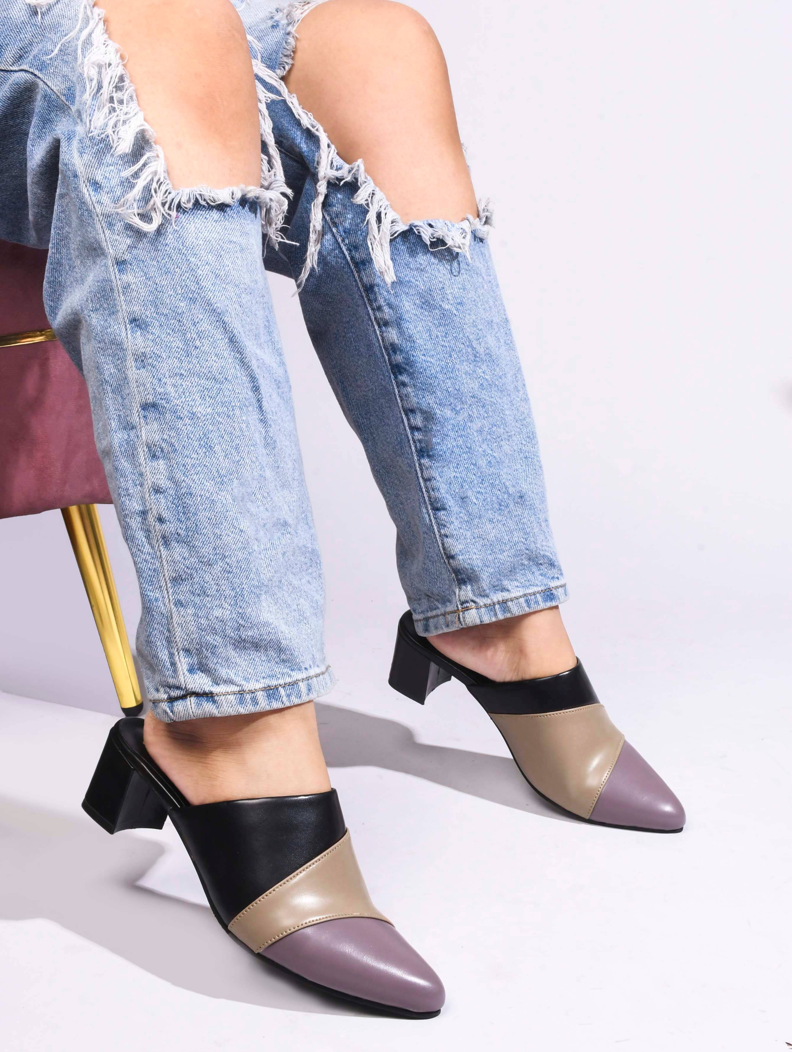 JM Looks Black Women's Mules Heels JM Looks Black Women's Mules Heels