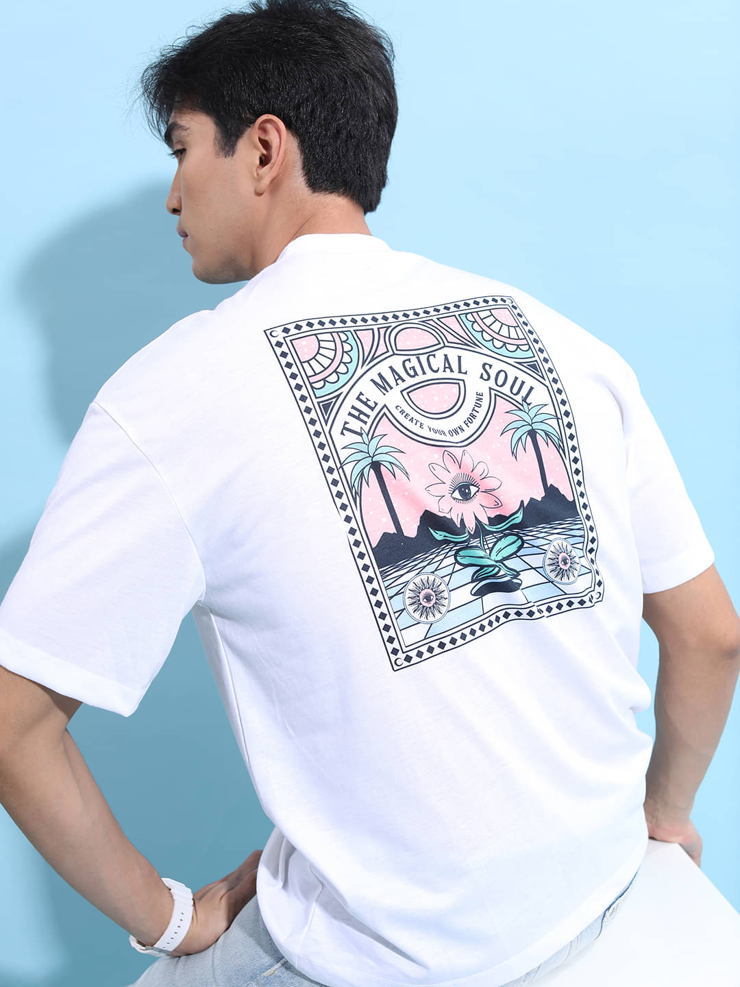     			Ketch Pack of 1 Polyester Oversized Fit Men's T-Shirt ( White )