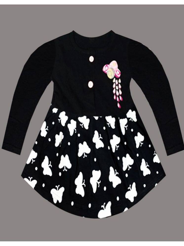     			KidzzCart Pack of 1 Baby Girls Cotton Frock ( Black & White )