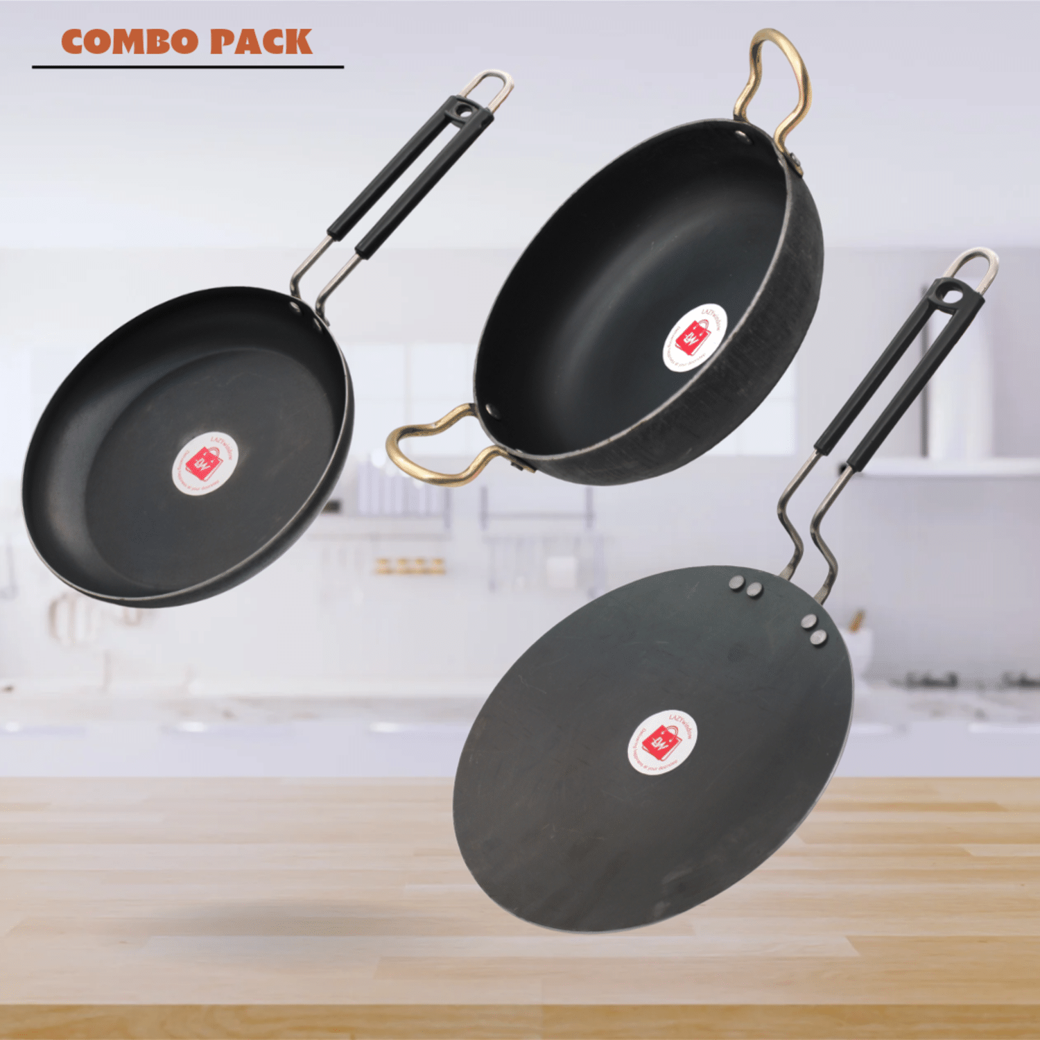     			LAZYWINDOW Black Iron No Coating Cookware Sets ( Set of 1 )