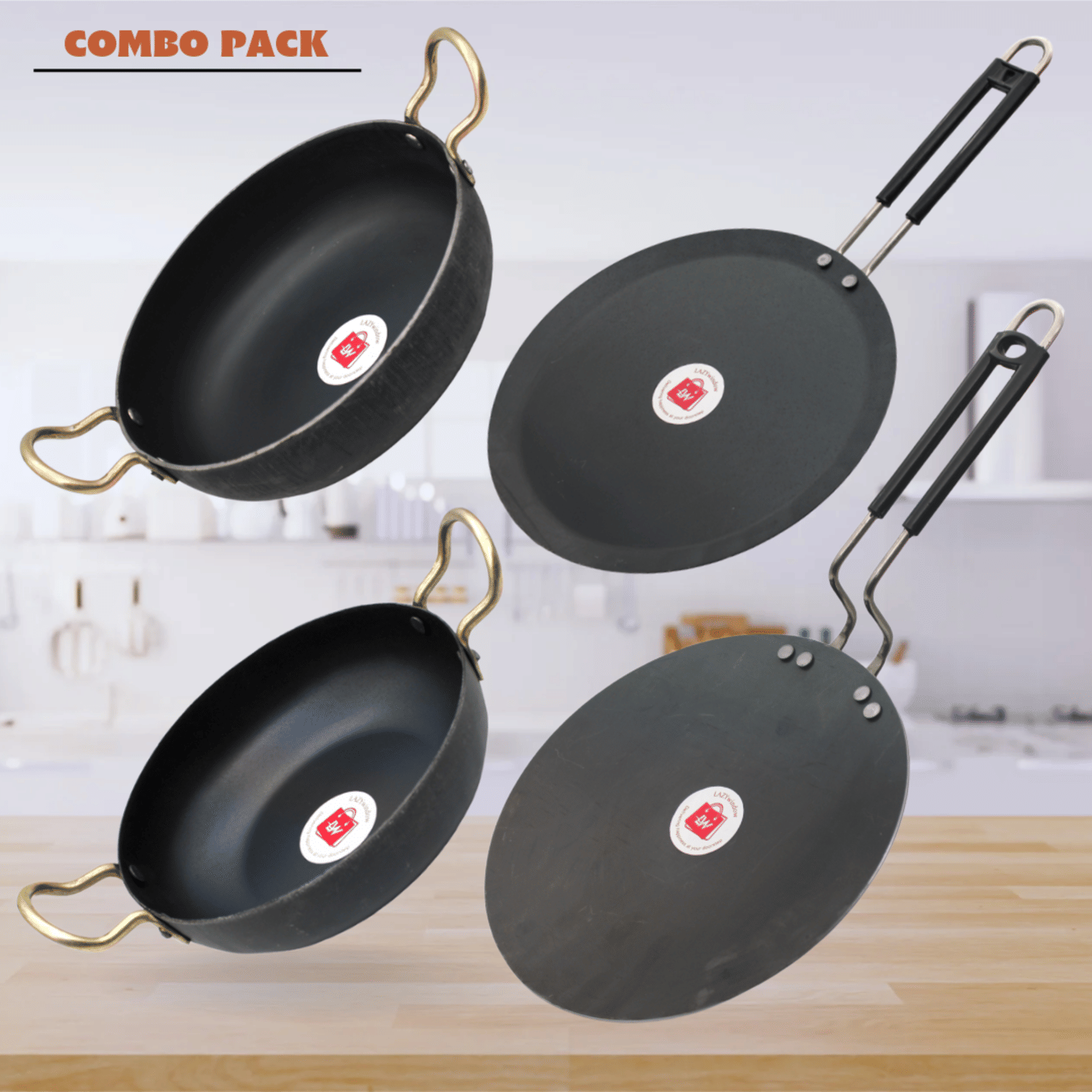     			LAZYWINDOW Black Iron No Coating Cookware Sets ( Set of 1 )