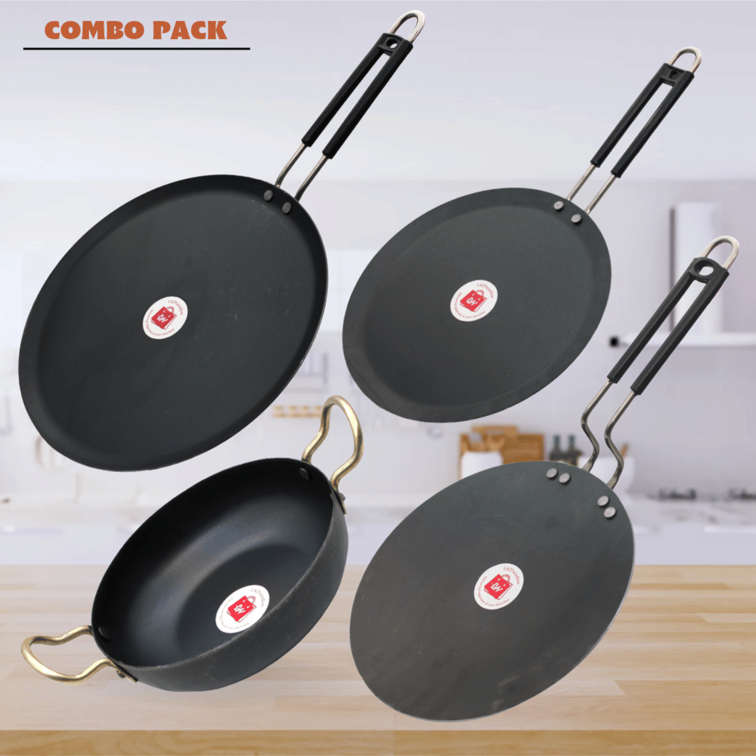     			LAZYWINDOW Black Iron No Coating Cookware Sets ( Set of 1 )