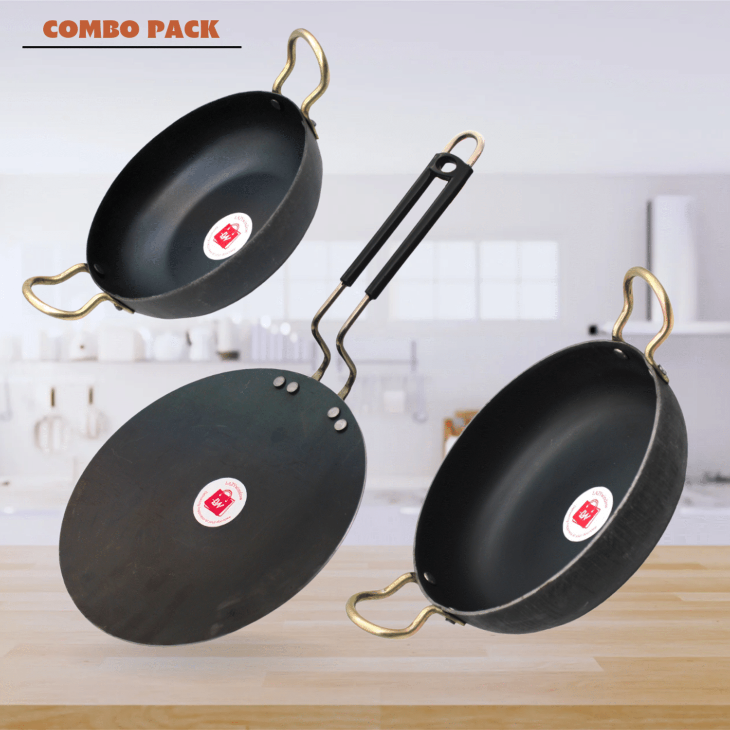     			LAZYWINDOW Black Iron No Coating Cookware Sets ( Set of 1 )