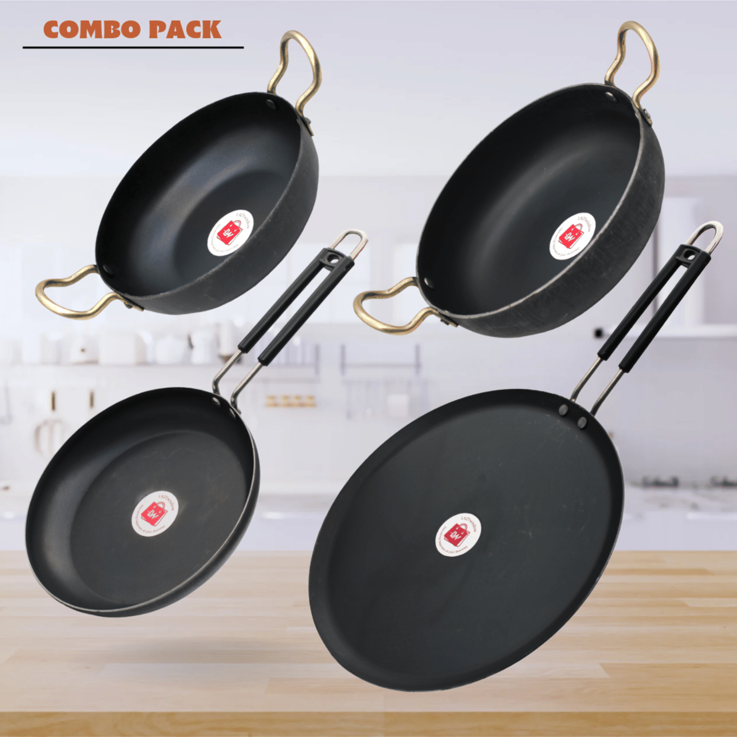     			LAZYWINDOW Black Iron No Coating Cookware Sets ( Set of 1 )