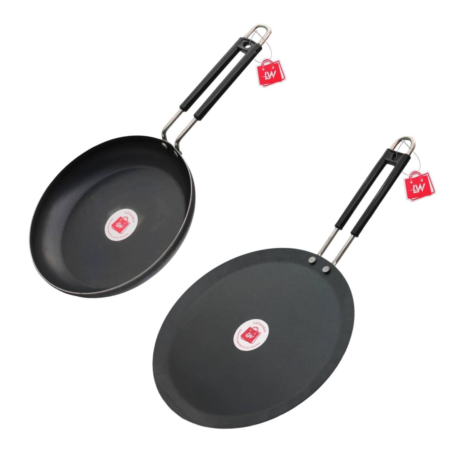 LAZYWINDOW Iron Fry Pan & Tawa Black Iron No Coating ( Set of 1 ) LAZYWINDOW Iron Fry Pan & Tawa Black Iron No Coating ( Set of 1 )