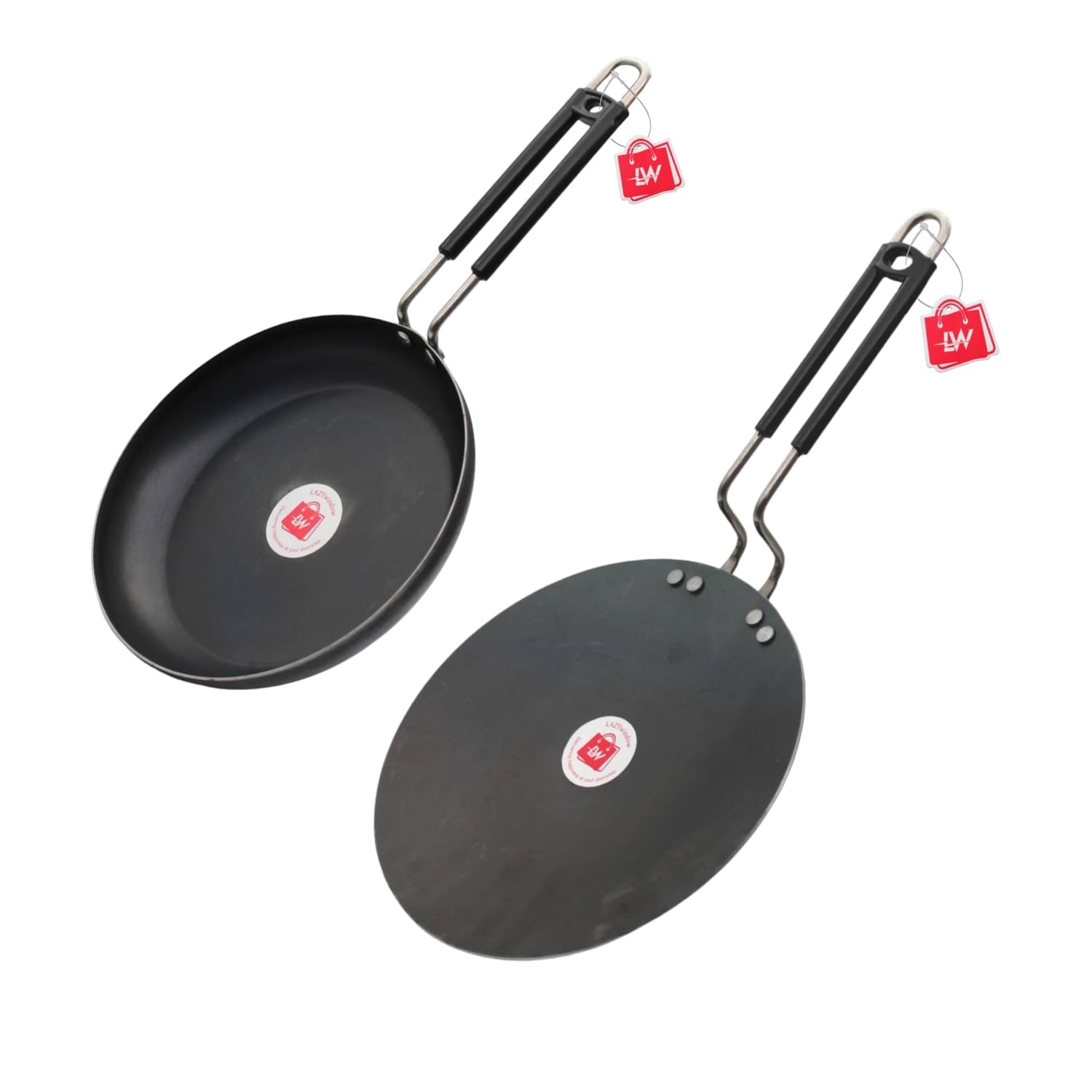     			LAZYWINDOW Iron Fry Pan & Tawa Black Iron No Coating Cookware Sets ( Set of 1 )