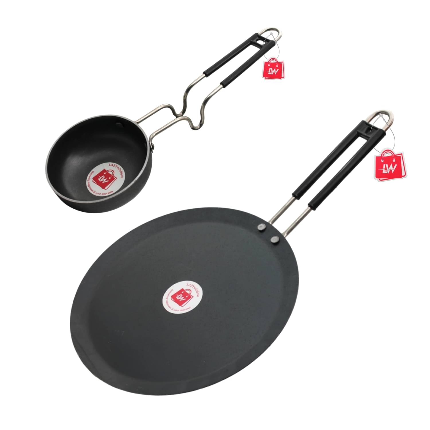 LAZYWINDOW Tawa & Tadka Pan Black Iron No Coating Cookware Sets ( Set of 1 ) LAZYWINDOW Tawa & Tadka Pan Black Iron No Coating Cookware Sets ( Set of 1 )
