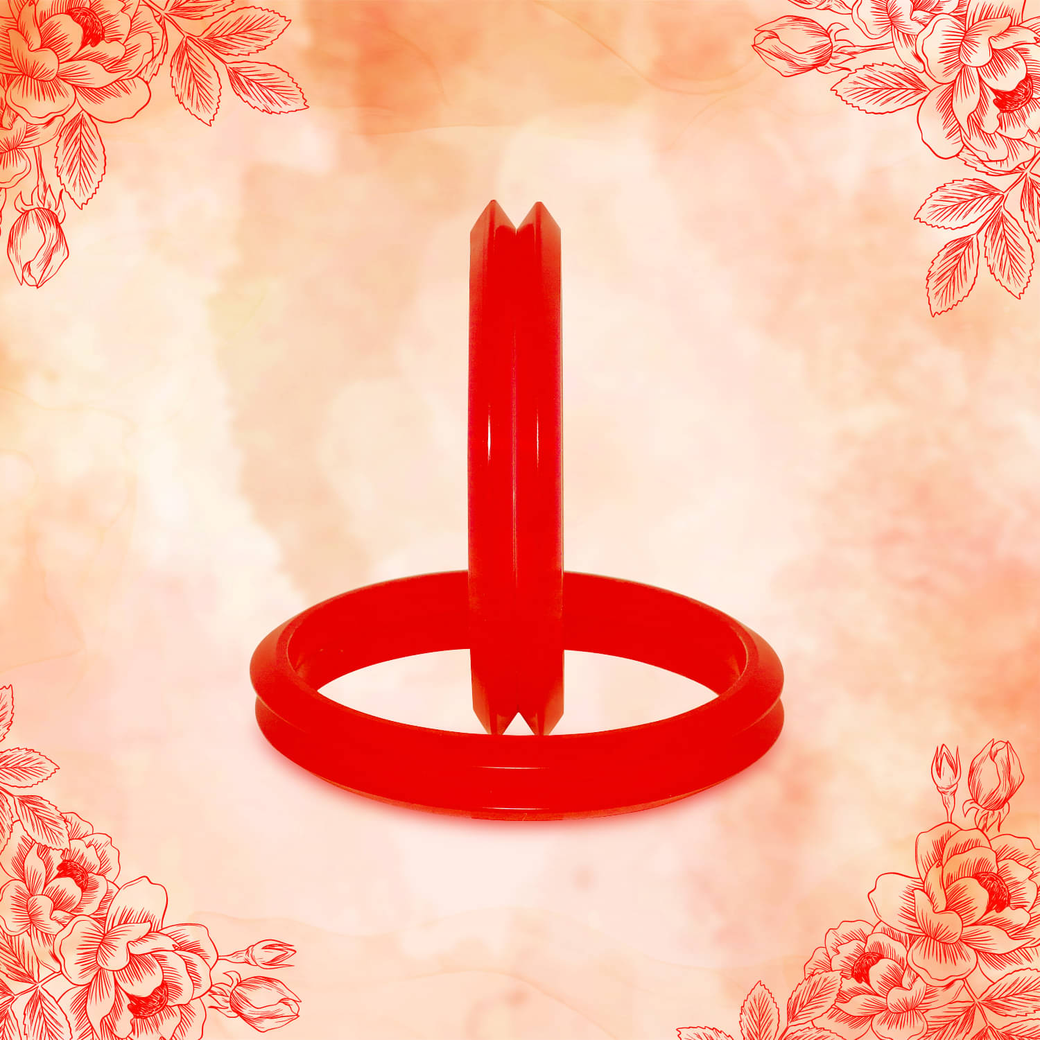 LUV FASHION Red Bangle ( Pack of 4 )     			LUV FASHION Red Bangle ( Pack of 4 )