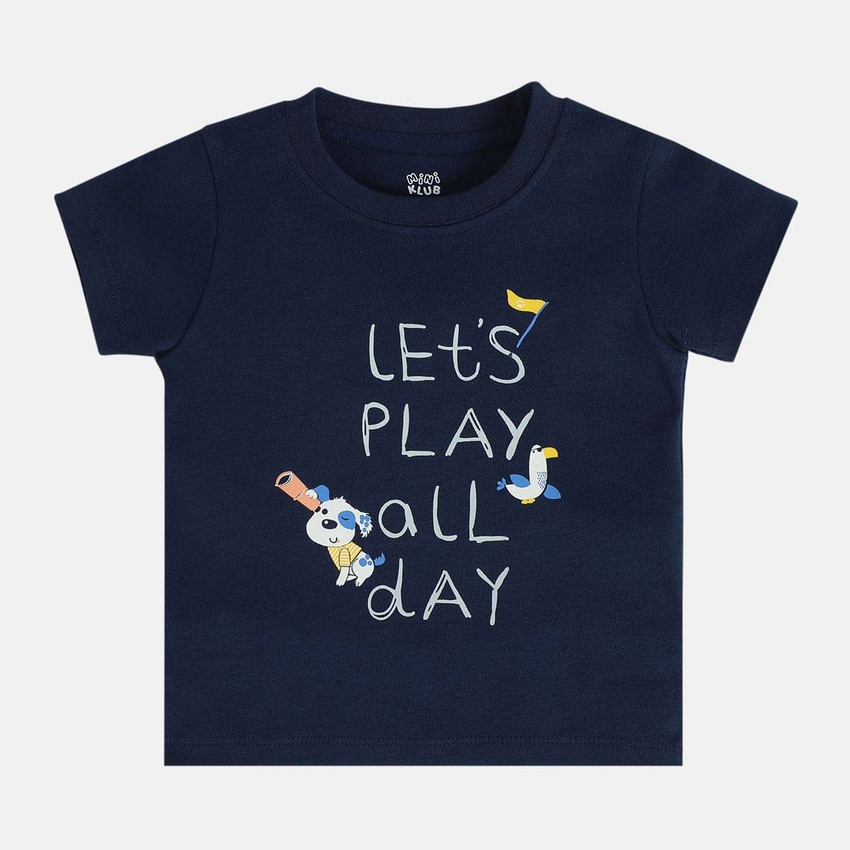     			MINI KLUB Pack of 1 Baby Boys Cotton T-Shirt ( Blue )